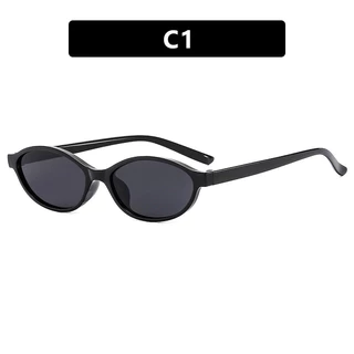 สินค้าพร้อมCOD (San9)Fashion Oval Small Frame Cats Eye แว่นกันแดดกรอบพลาสติกสุภาพสตรี