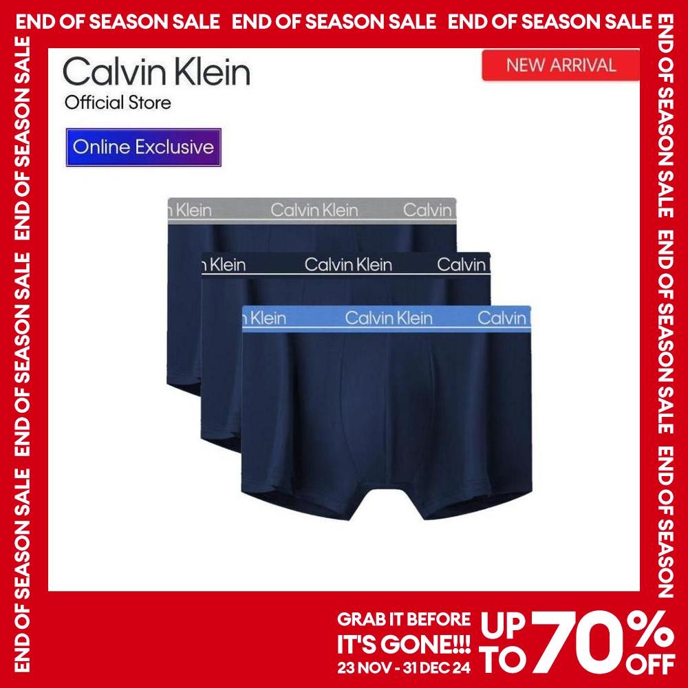 CALVIN KLEIN กางเกงในผู้ชายแพ็ค 3 ชิ้น Ck Micro Plus ทรง Low Rise Trunk รุ่น NP2752O L3R - สีดำ