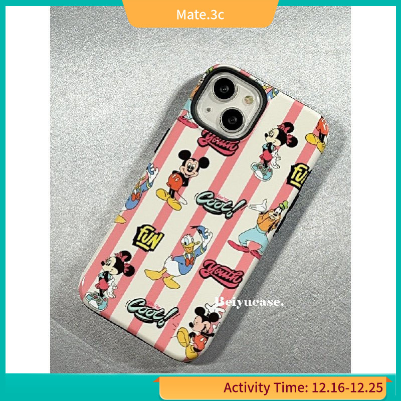 เคสโทรศัพท์มือถือ ลายการ์ตูนมิกกี้ มินนี่เมาส์น่ารัก สําหรับ iPhone11 12 13 14pro iphone15promax Niche 13 2 in 1 12 IIIG
