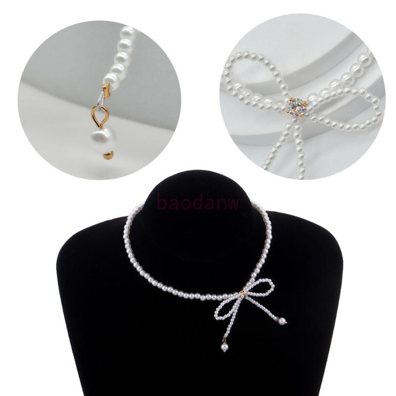 Ppy สร้อยคอมุกหรูหราพร้อมพู่ออกแบบโซ่กระดูกไหปลาร้ากุทัณฑ์ปรับได้