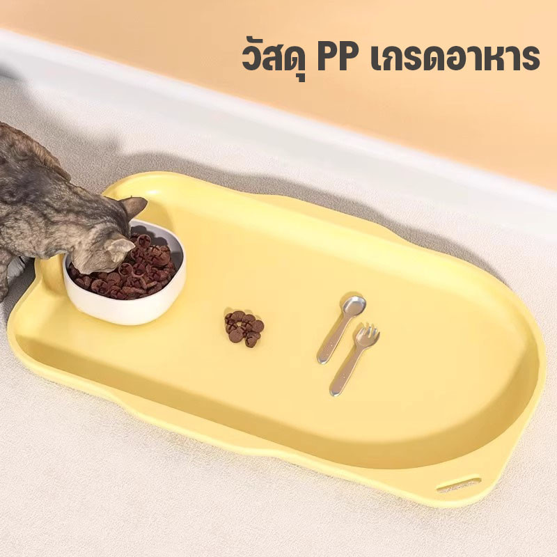แผ่นรองจานสัตว์เลี้ยง  ถาดรองจานอาหารสัตว์ นน้ำและกันลื่น แผ่นรองจานสัตว์เลี้ยง Pet Food Bowl Pads - รูปที่ 3