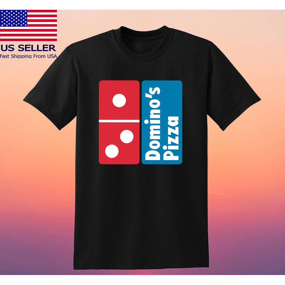 DominoS Pizza 1980 เสื้อยืดสีดําผู้ชาย