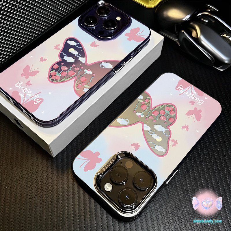 เคสแข็งคุณภาพ ผีเสื้อแฟชั่นล่าสุด for IPhone 13 12 7Plus 14 15 11 16 Pro Max 8Plus XR XS Max SE เคสไอโฟน11 เคสไอโฟน13