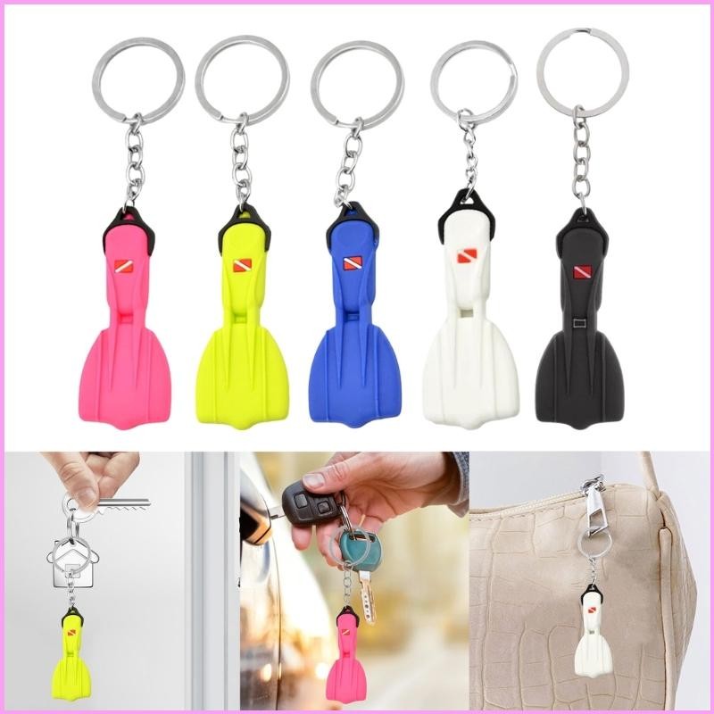 Inf สไตล์ซิลิโคน Scuba Diver พวงกุญแจ Elegant Dive Fin พวงกุญแจอุปกรณ์เสริม Flippers พวงกุญแจกระเป๋า