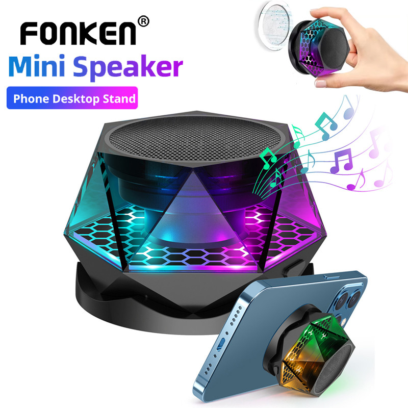 Fonken Bluetooth Diamond ลําโพงไร้สายลําโพงขนาดเล็กขาตั้งโทรศัพท์แม่เหล็กสําหรับ iOS Android TWS จับ
