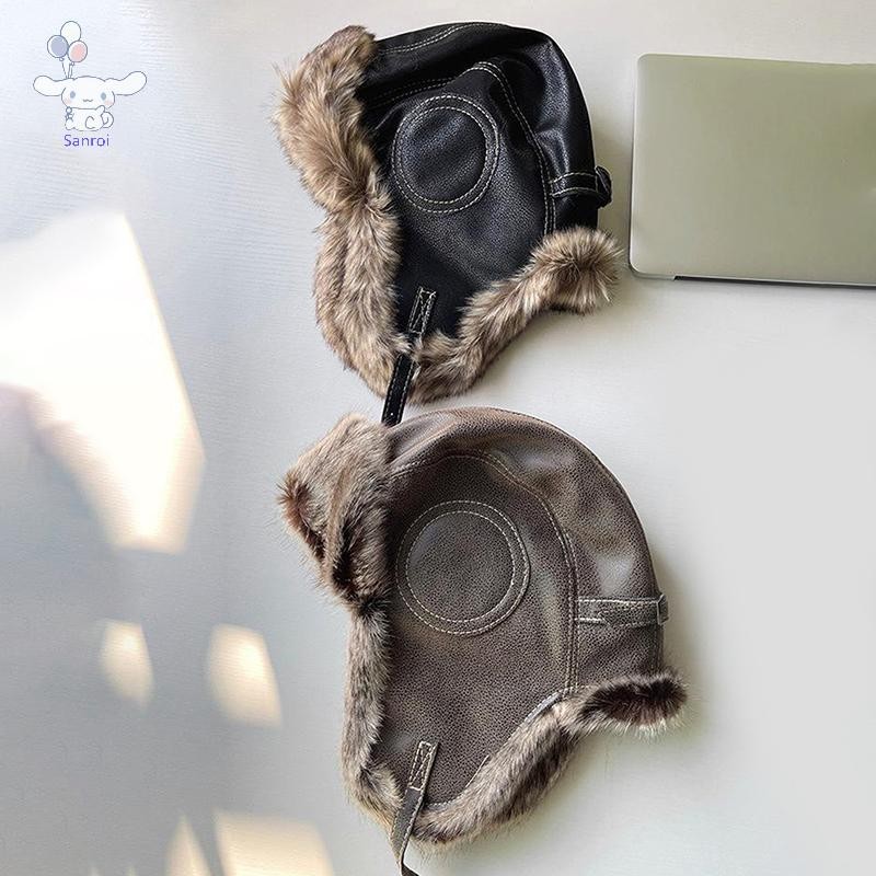 หมวกนักบินนักบิน Aviator Trapper Faux Fur หนังหิมะพร้อมหูฤดูหนาว Ushanka สําหรับผู้ชายผู้หญิง 1 ชิ้น