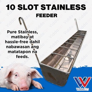 10 Slot Stainless Steel Animal Feeder for pigs