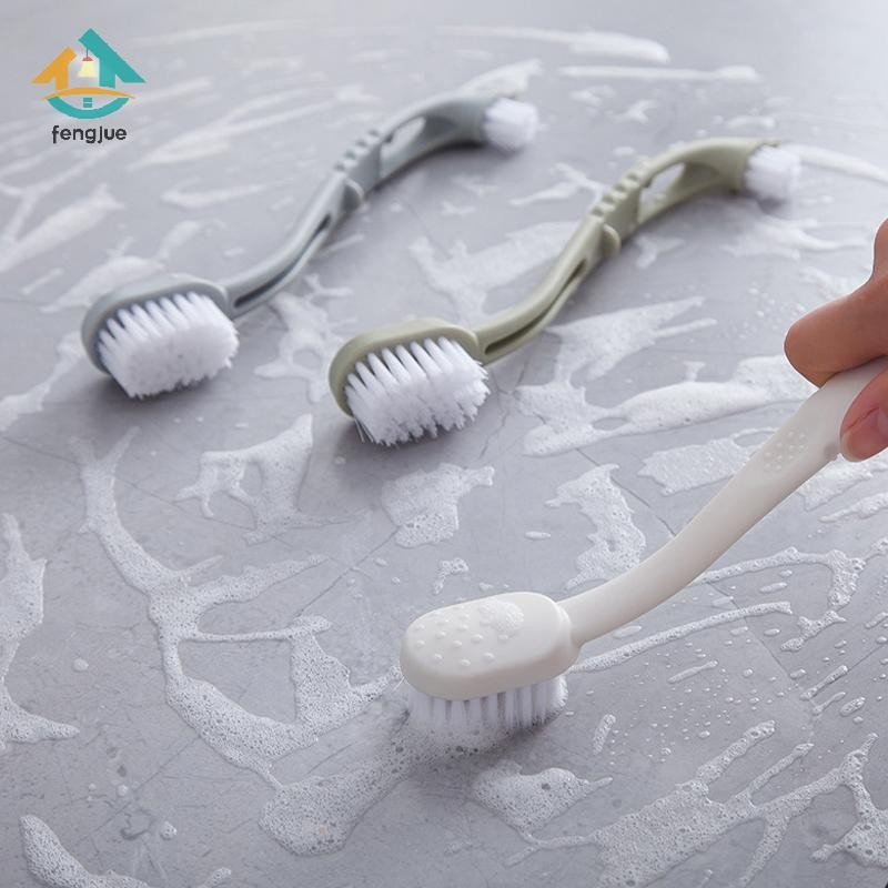 Fengjue Double-end รองเท้าแปรงทําความสะอาดรองเท้าผ้าใบรองเท้าสีขาวแปรงทําความสะอาดมัลติฟังก์ชั่แปรงทําความสะอาดในครัวเรือนเครื่องมือซักรีด TH