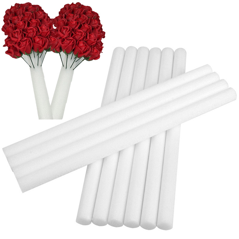 แถบโฟมการจัดดอกไม้ฐานทรงกระบอกสีขาวติดฟองน้ําดอกไม้ที่เป็นของแข็งอุปกรณ์ประกอบฉากวาเลนไทน์