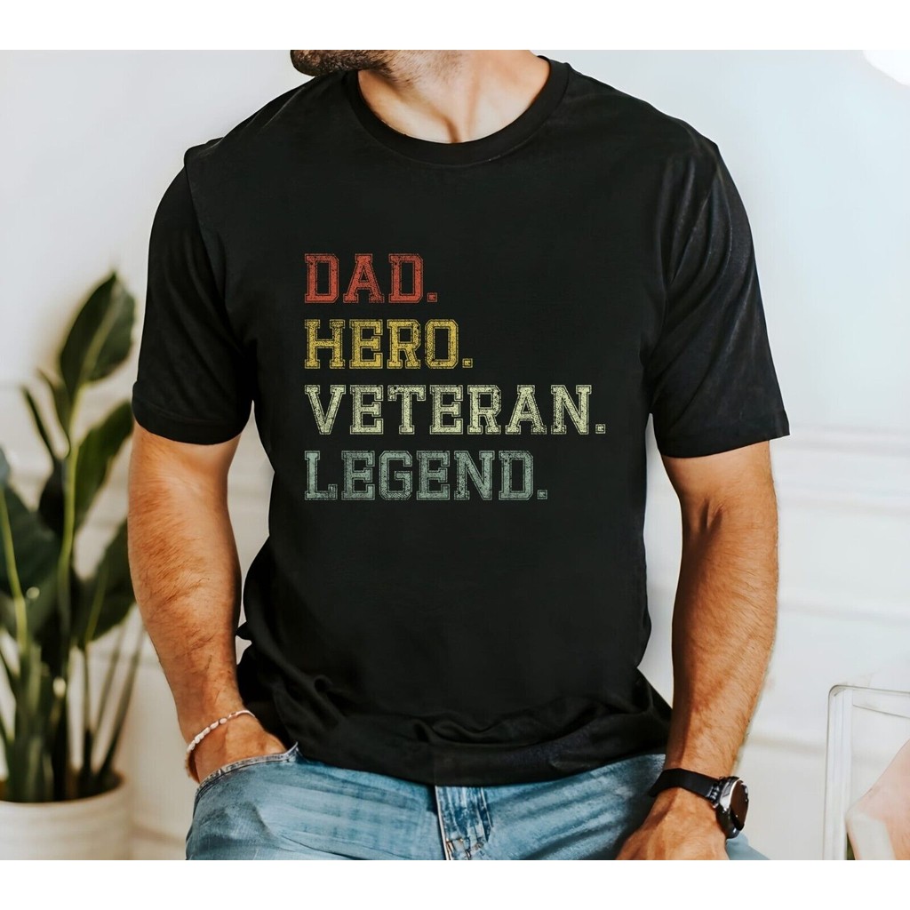 เสื้อยืด Veteran Dad, ของขวัญวันทหารผ่านศึก, Veterans Cotton Heavy Cotton Tee