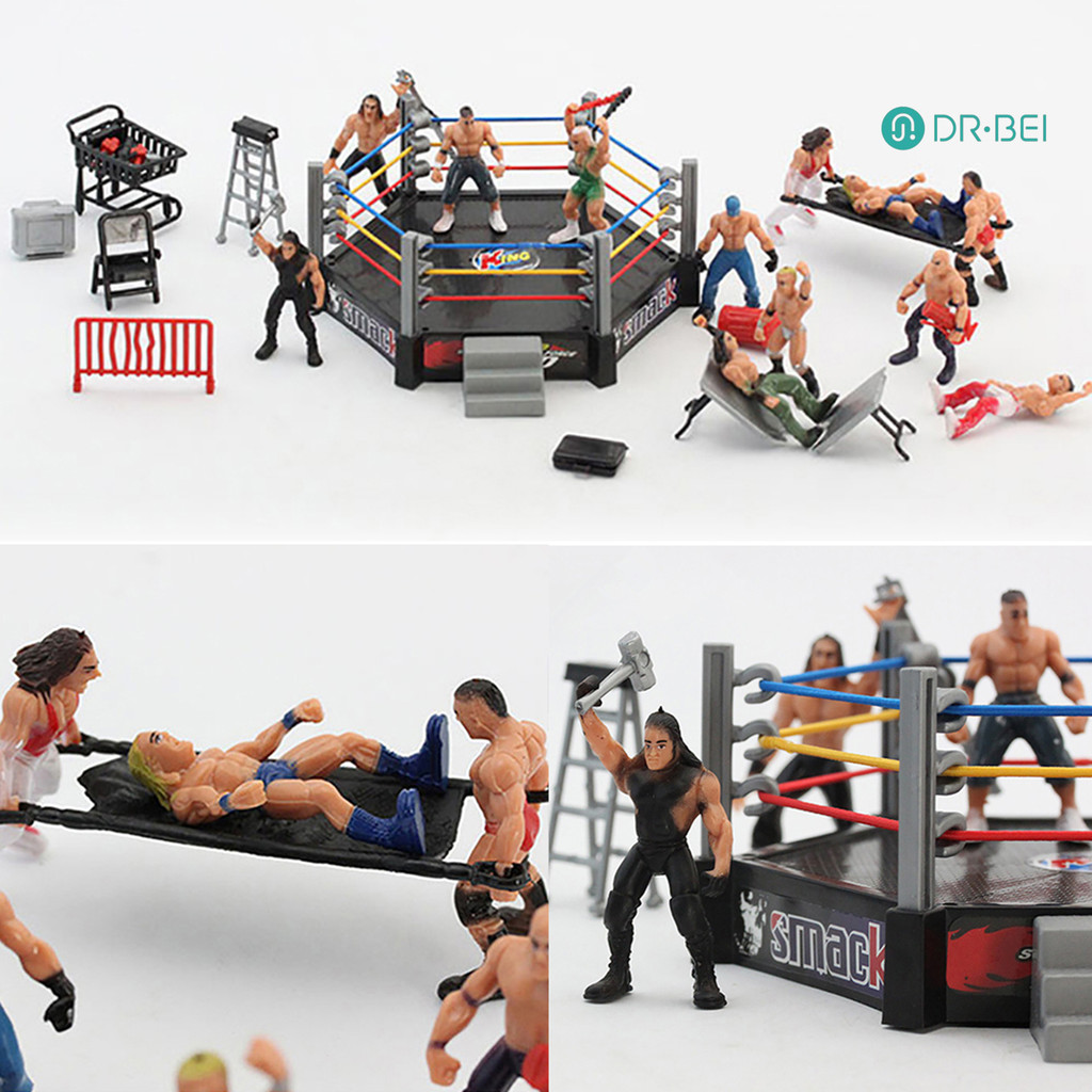 Dr.bei 1 ชุด Wrestling Playset ที่สมจริง DIY Mini Wrestling Action Figure Play ชุดสําหรับเด็ก