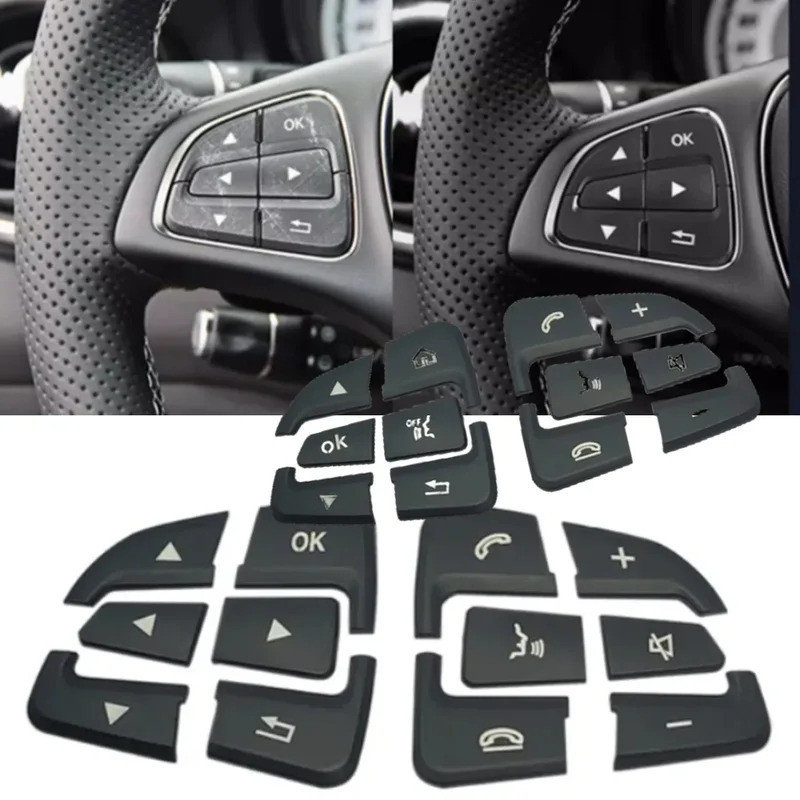 Car Steering Wheel Control Menu Switch Button Cover Trim Stickers For Mercedes Benz GLA CLA GLE GLC 