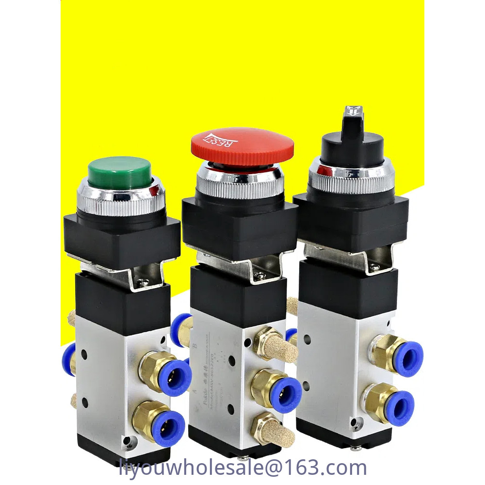 Air Valve Switch Stroke Pneumatic Valve Manual Valve Push Type Two-Position ห้า-Way ปุ่ม MV กระบอกควบคุมวาล์ว Mechanical Valve 86522-TB 86522-LB 86-PB 86522-EB 522-R