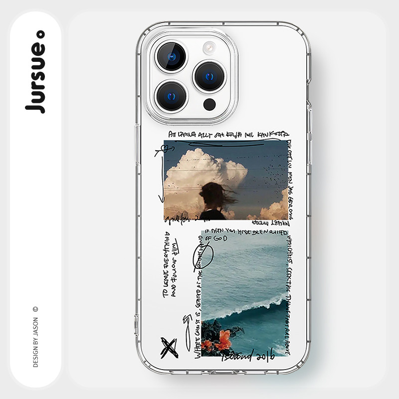 JURSUE แฟชั่นความงามตลกกันกระแทกป้องกันกรณีโทรศัพท์อ่อนสําหรับ iPhone 16 15 14 13 12 11 Pro Max SE 2020 X XR XS ip 8 7 Plus XYY1383