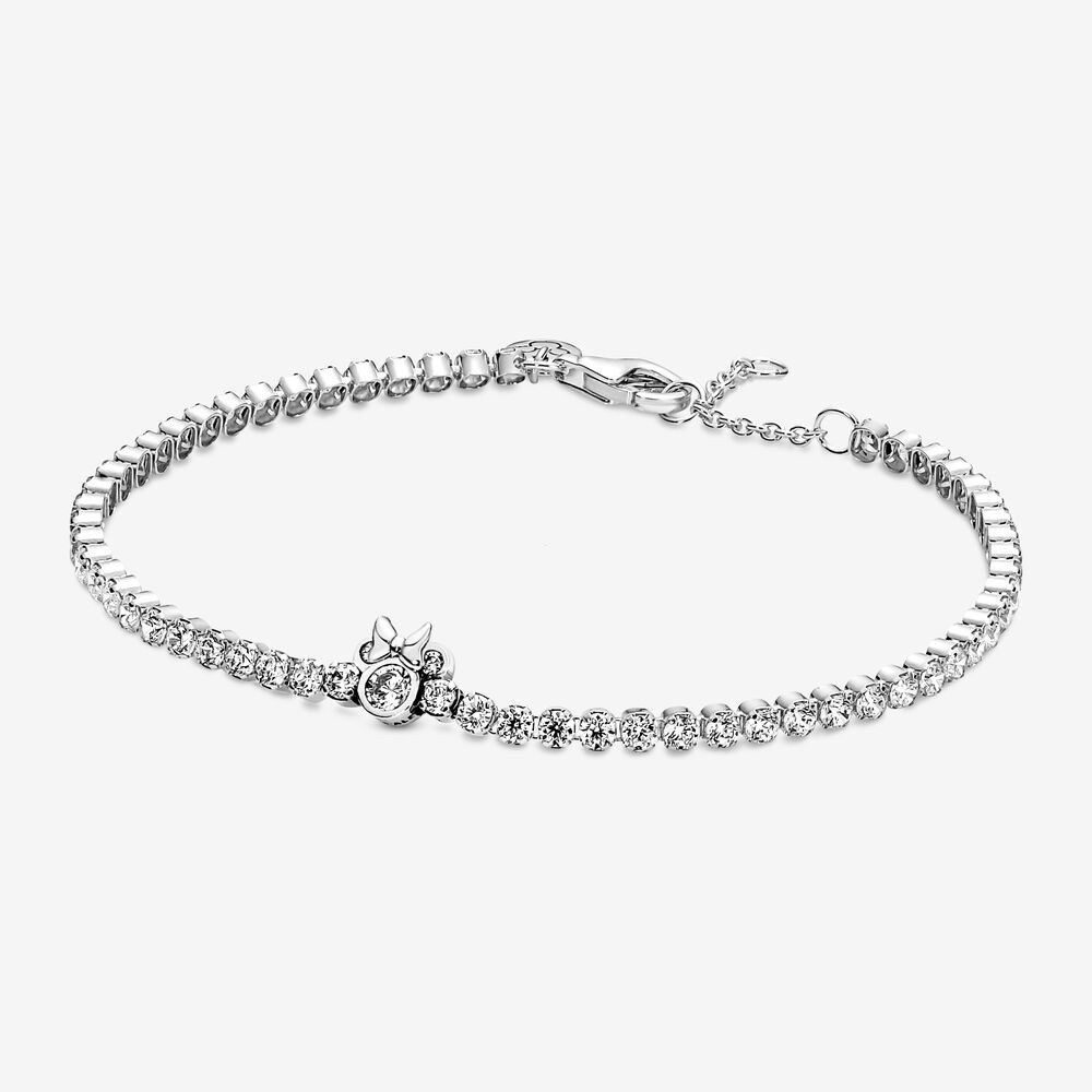 สร้อยข้อมือเทนนิส Disney Minnie Mouse ที่เป็นประกาย Zirconia ผู้หญิง