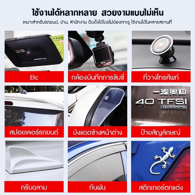 เทปกาว2หน้า3M แบบใส VHB 4910 เหนียวมากมีแรงยึดตืดสูง กันนํ้าทนความร้อนได้ กาวสองหน้า ติดผนัง รถยนต์ ติดไม่ทิ้งคราบ - รูปที่ 2