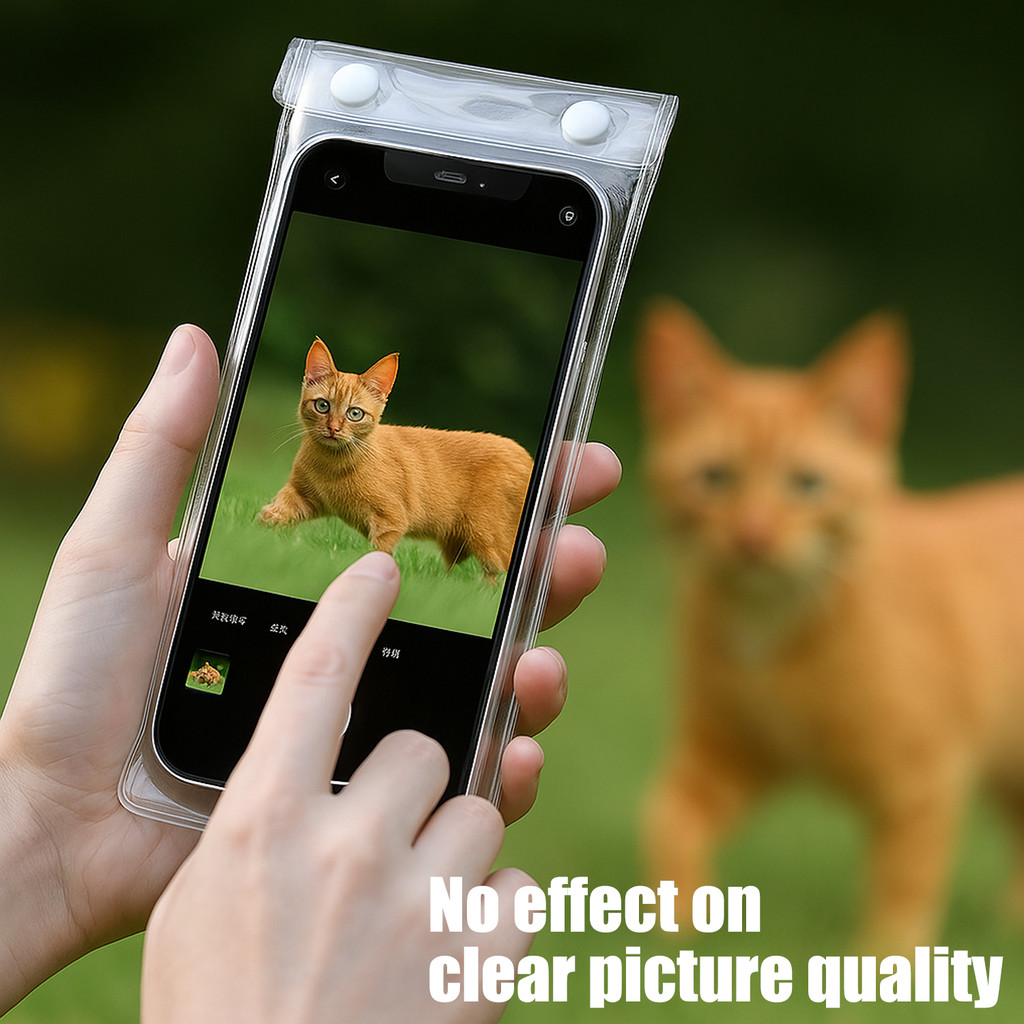 กระเป๋าใส่โทรศัพท์กันน้ําแบบใส 10 แพ็ค 25x10ซม | ตัวป้องกันสมาร์ทโฟนสากลสําหรับฝน/หิมะ/กีฬาวัสดุ พีวีซี ทนทานพร้อมซีลที่ปลอดภัย - รูปที่ 6