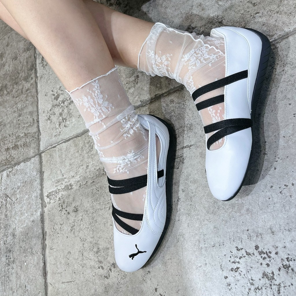 ✨พรีออเดอร์（100% รับประกันของแท้&จากเกาหลี🇰🇷）รองเท้าผู้หญิง PUMA BALLET  - Pink/Black/pink/Silver/White รองเท้า