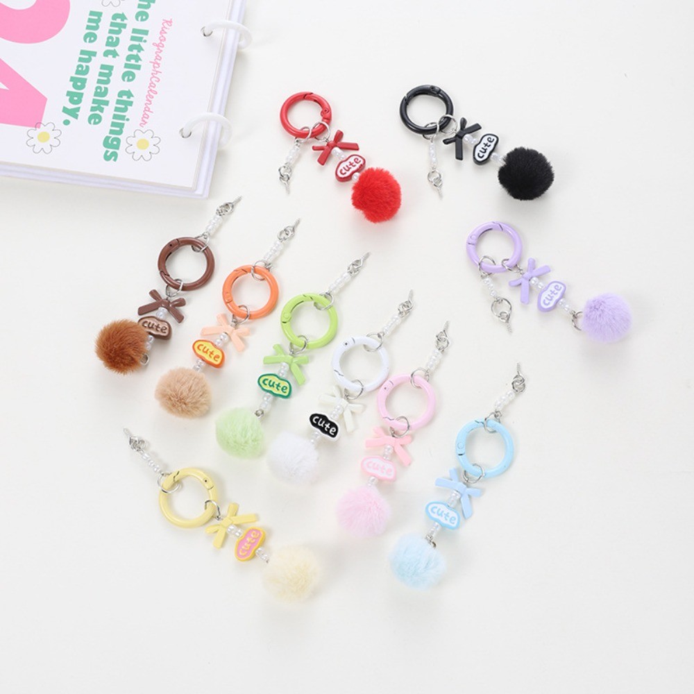 แฟชั่น Pompom Bow พวงกุญแจหวาน Plush Ball พวงกุญแจของขวัญเพื่อนของที่ระลึกกระเป๋าถือเครื่องประดับเครื่องประดับ