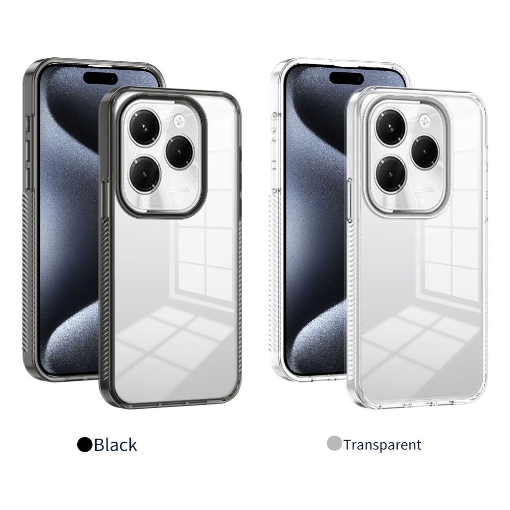 T2เคสหรูหราโปร่งใส กันกระแทก สำหรับ Infinix Hot40 Hot40pro Hot50i Hot40i Smart8 Smart9