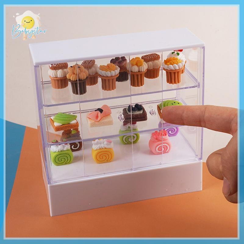 [Inthehot-t] Dollhouse Miniature Cake Store Decorative Bakery Stand Display Food Model Play House For Girl Gift Kitchen [ใหม่]