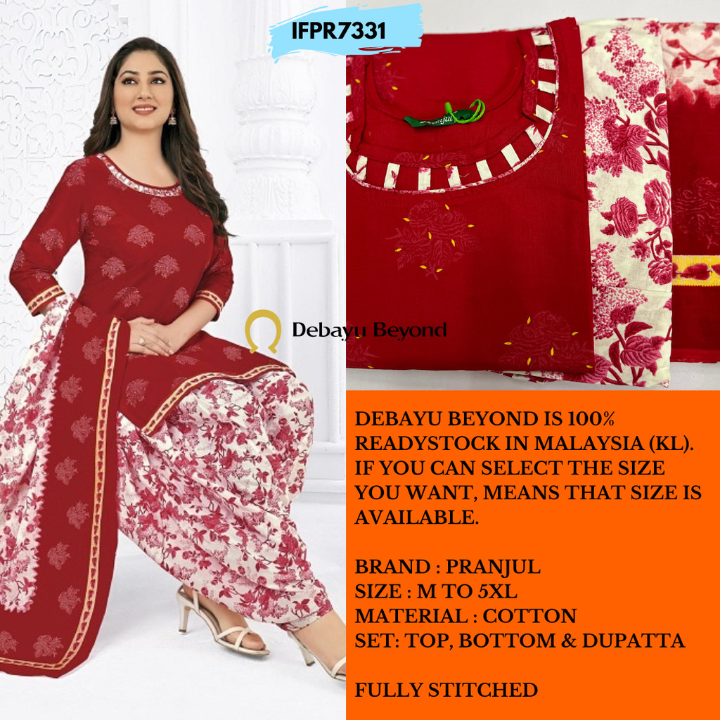 [Size M] READYMADE COTTON PUNJABI PATYLA SUIT