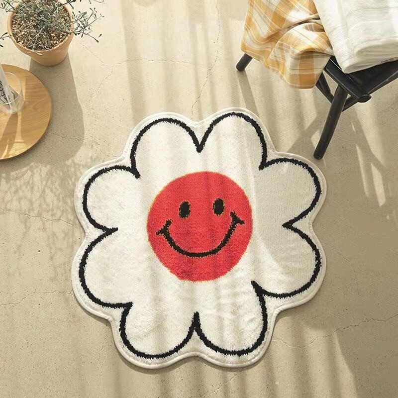 พรมดอกเดซี่ ขนนุ่ม มีแผ่นกันลื่น พรมกันลื่น พรมมินิมอลสไตล์เกาหลี พรมนิ่ม พรมเช็ดเท้า พรมแต่ - รูปที่ 4