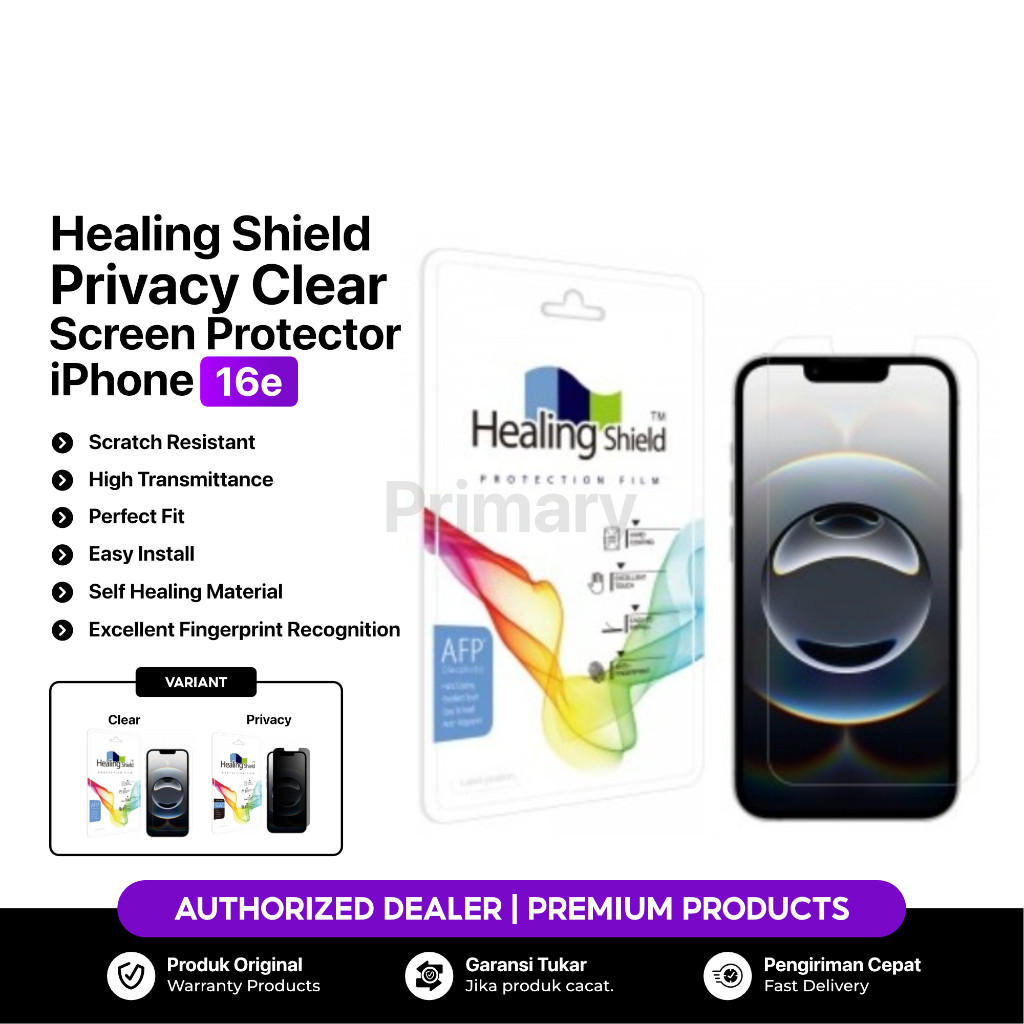 HEALING SHIELD ป้องกันหน้าจอ iPhone 16E 16 E SE 4 2025 HEALING SHIELD ป้องกันฟิล์ม Oleophobic ล้างคว