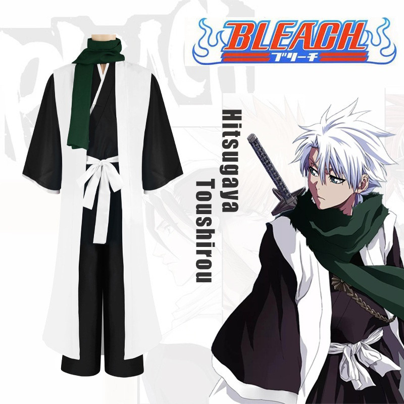อะนิเมะ BLEACH คอสเพลย์ Hitsugaya Toushirou เครื่องแต่งกาย 10 Squad Captains Robe Cos ชุดเครื่องแต่ง
