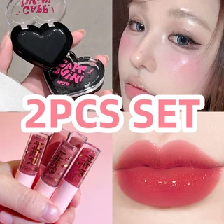 เซ็ต 2 ชิ้น CappuviniBlushCream สีธรรมชาติ ไม่ซีดจางง่าย เปลี่ยนสีตามอุณหภูมิ เนื้อแมตต์เนียนละเอียด