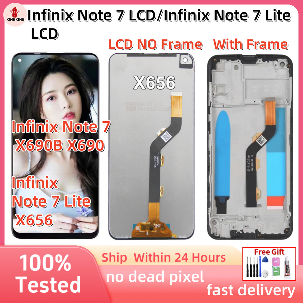 สําหรับ Infinix หมายเหตุ 7 LCD/Infinix หมายเหตุ 7 Lite จอแสดงผล LCD X690B X690 X656 หน้าจอสัมผัส Dig