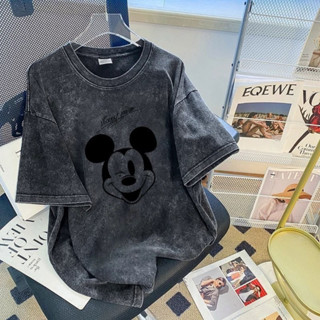 (จัดส่งตลอด 24 ชั่วโมง) เสื้อยืดฟอกขาว Printed T-shirt