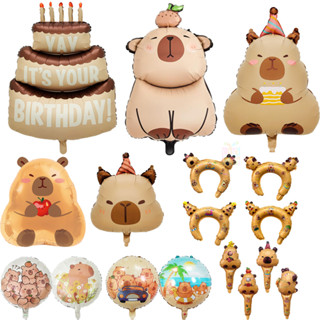 หลากหลายน่ารัก คาปิบาระ ฟอยล์ลูกโป่ง หมวก กับวันเกิดหมวกเค้ก…