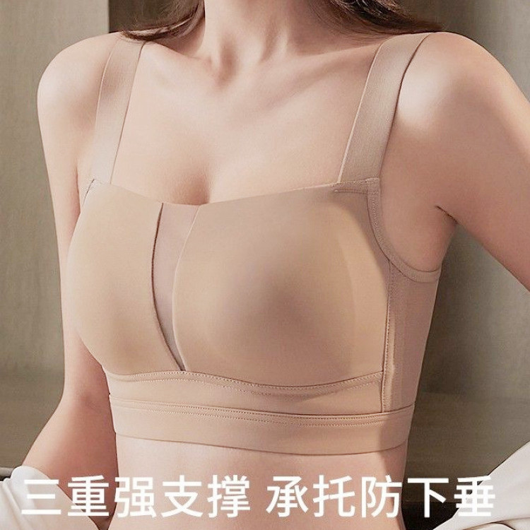 ใหม่ 34-44C/D/E ขนาดใหญ่ธรรมดา Bras สําหรับผู้หญิงเรียบไม่มีรอยต่อ Plus ขนาด Bra เต็มรูปแบบบางเบาะถ้