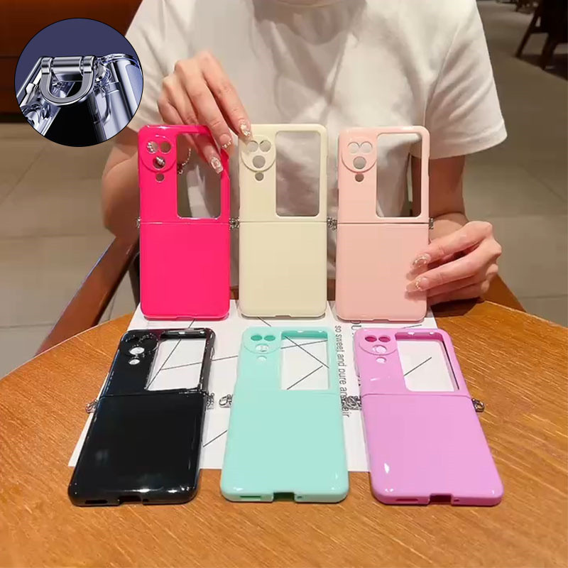 Slim บานพับปลอก OPPO Find N3 Flip N2 Flip Soft Matte TPU กันกระแทก Lanyard Buckle Shell Pure Color ฝาหลัง N5 Flip