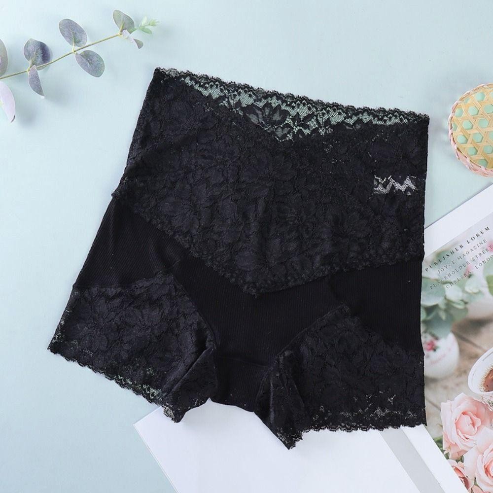 เซปเบอร์ ลูกไม้กางเกงนิรภัย,ตาข่ายโปร่งใสดอกไม้กางเกงขาสั้นไม่มีรอยต่อ,หวานเอวสูงชุดชั้นในท้องควบคุมสุภาพสตรี เลกกิ้ง กางเกงขาสั้นสุภาพสต - รูปที่ 3