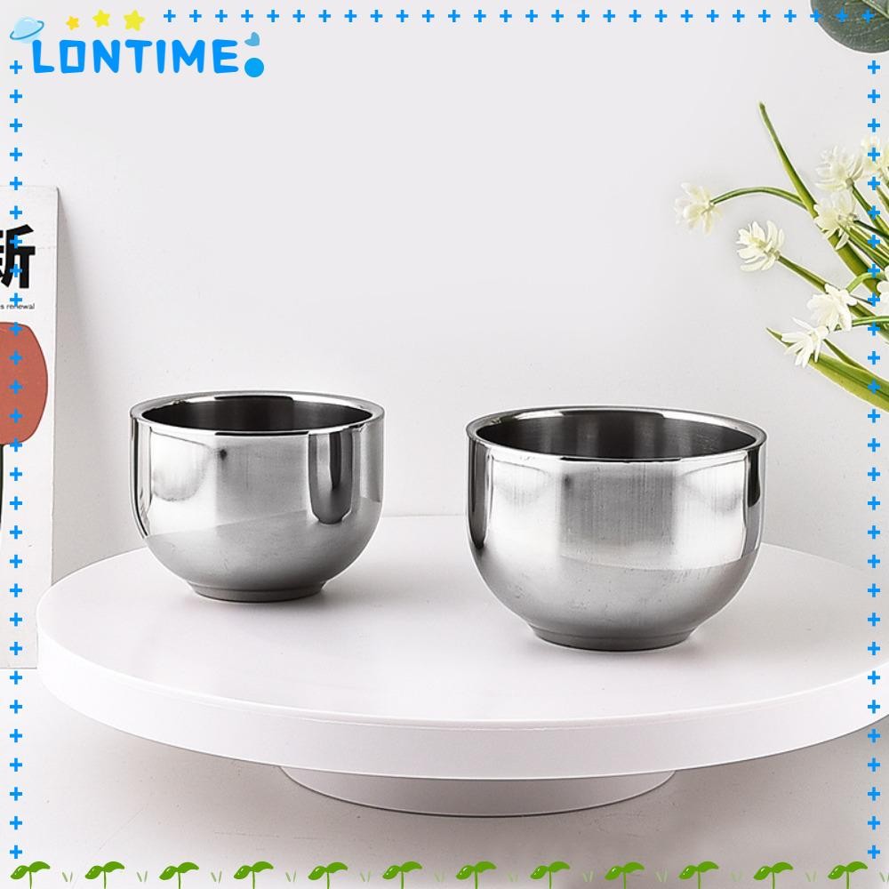 LONTIME ถ้วยสแตนเลส, ถ้วยกาแฟเอสเปรสโซเรียบข้น, มัลติฟังก์ชั่นสองชั้น 100/150 ML แก้วโกนหนวด