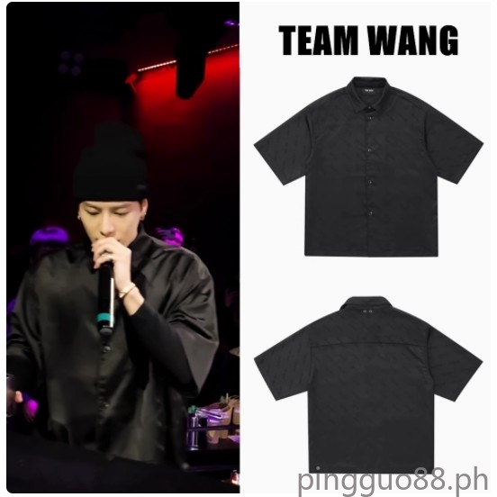 จดหมาย ผ้าแจ็คการ์ด เสื้อย้อนยุคหลวมสบายๆผู้ชายผู้หญิงแขนสั้นเสื้อสีดํา