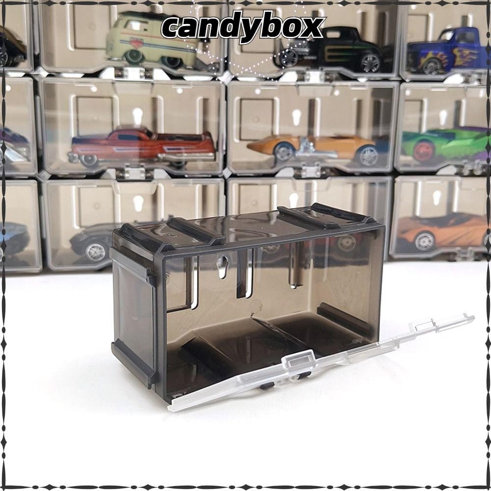 กล่องแสดง CANDYBOX พร้อมที่จับโดยไม่ต้องกล่องเก็บของในรถยนต์ ทนทาน 1/64 โมเดลDiecast Car ABS Display Rack Model