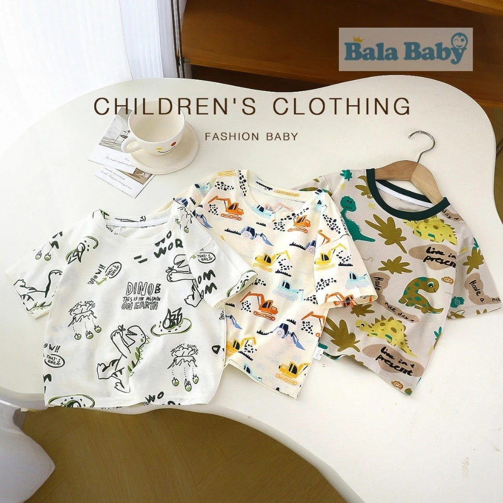 เสื้อผ้าแฟชั่นเด็ก เสื้อยืดเด็กผู้ชาย เนื้อผ้าcotton สำหรับอายุ1-4ปี DXT66 thumbnail 3