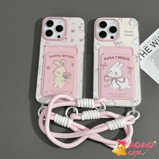 เคสไอโฟน13 สำหรับ iPhone 15 11 16 13 12 14 Pro Max 7 16 8 14 15 Plus XR X XS Max SE 2020 กระต่ายการ์ตูนการ์ตูนน่ารัก