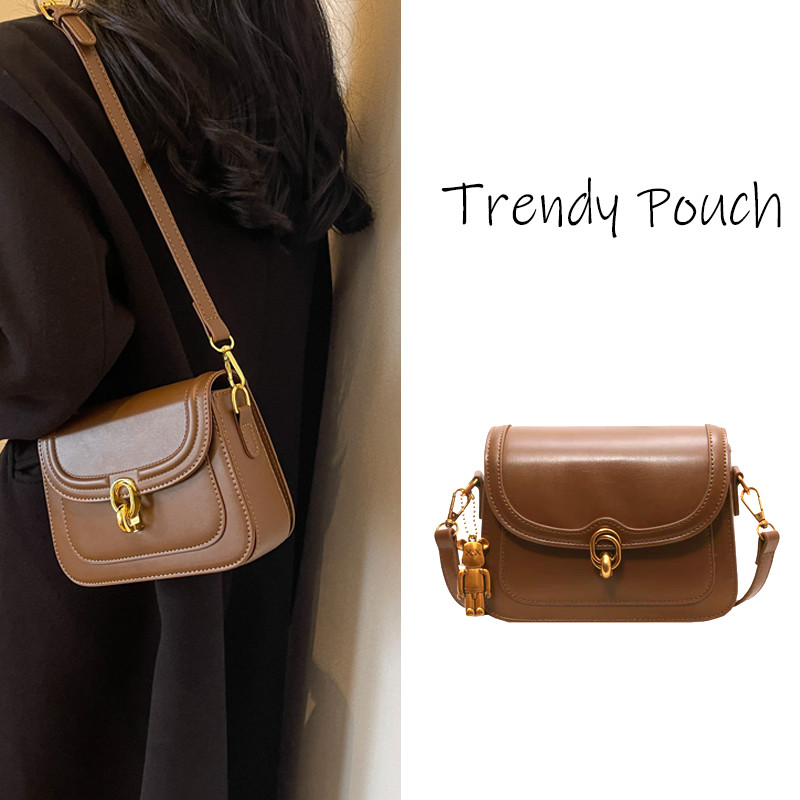 TRENDY POUCH ใหม่หญิงอเนกประสงค์แฟชั่นย้อนยุคซอกออกแบบไหล่เดี่ยว กระเป๋าสี่เหลี่ยมเล็กๆที่นิยม