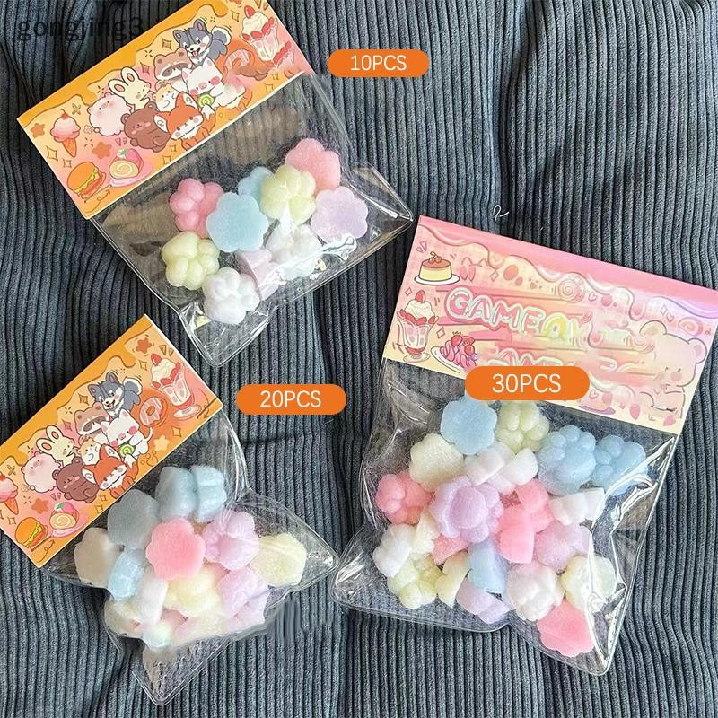 Gongjing3 10/20/30pcs Mini Flocking Squishy Kitty Paw ความเครียดบรรเทา Deion ของเล่นหยิกบีบ Cat Paw ใหม่ Fidget ของเล่นของขวัญ th