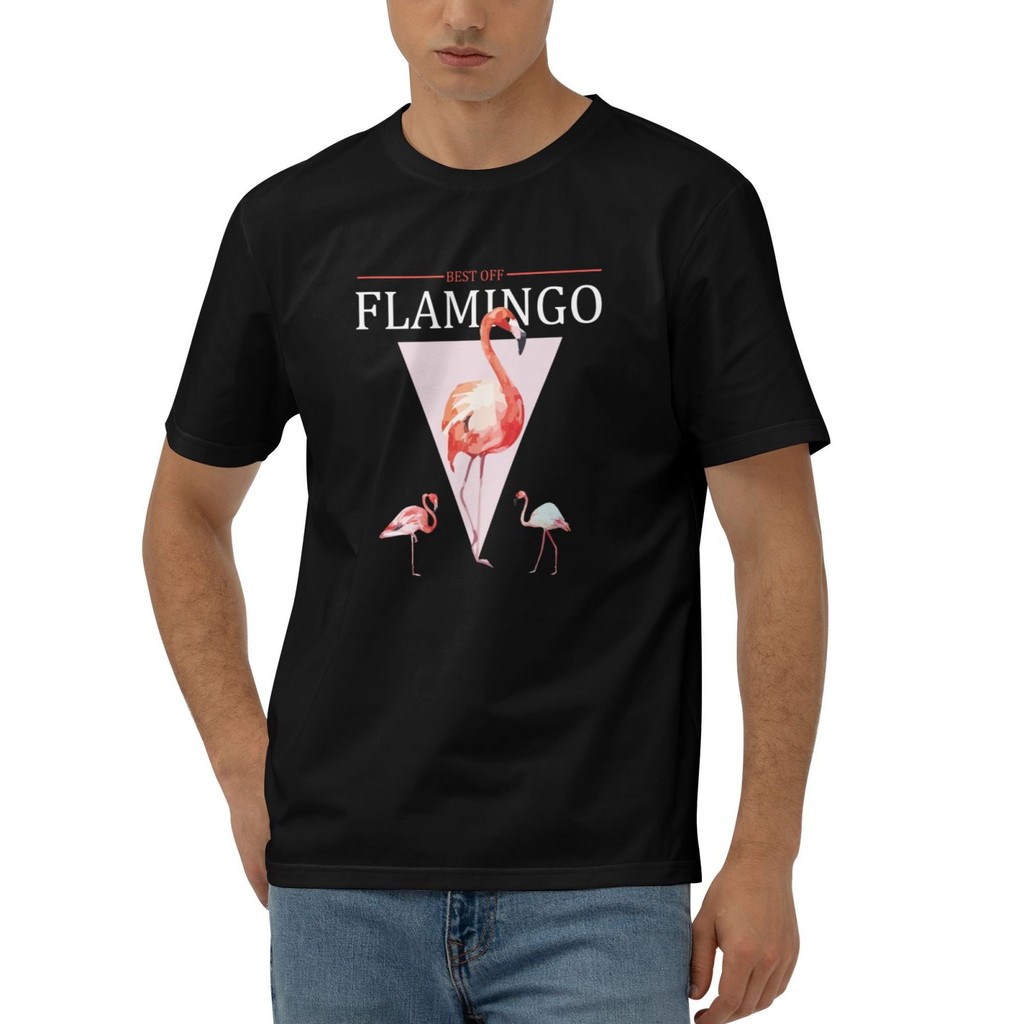 Flamingo Apricot Beach Miami Stylisch Bird Cotton T-Shirt