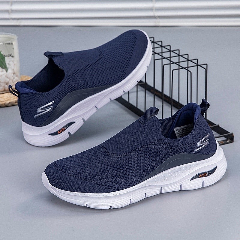 พร้อมสต็อก Skechers_ Arch Fit รองเท้าผ้าใบกันลื่น copy รองเท้าผู้ชายลําลองกลางแจ้งผู้ชาย Lelaki เดิน Kasut Sukan Lelaki 0XZG