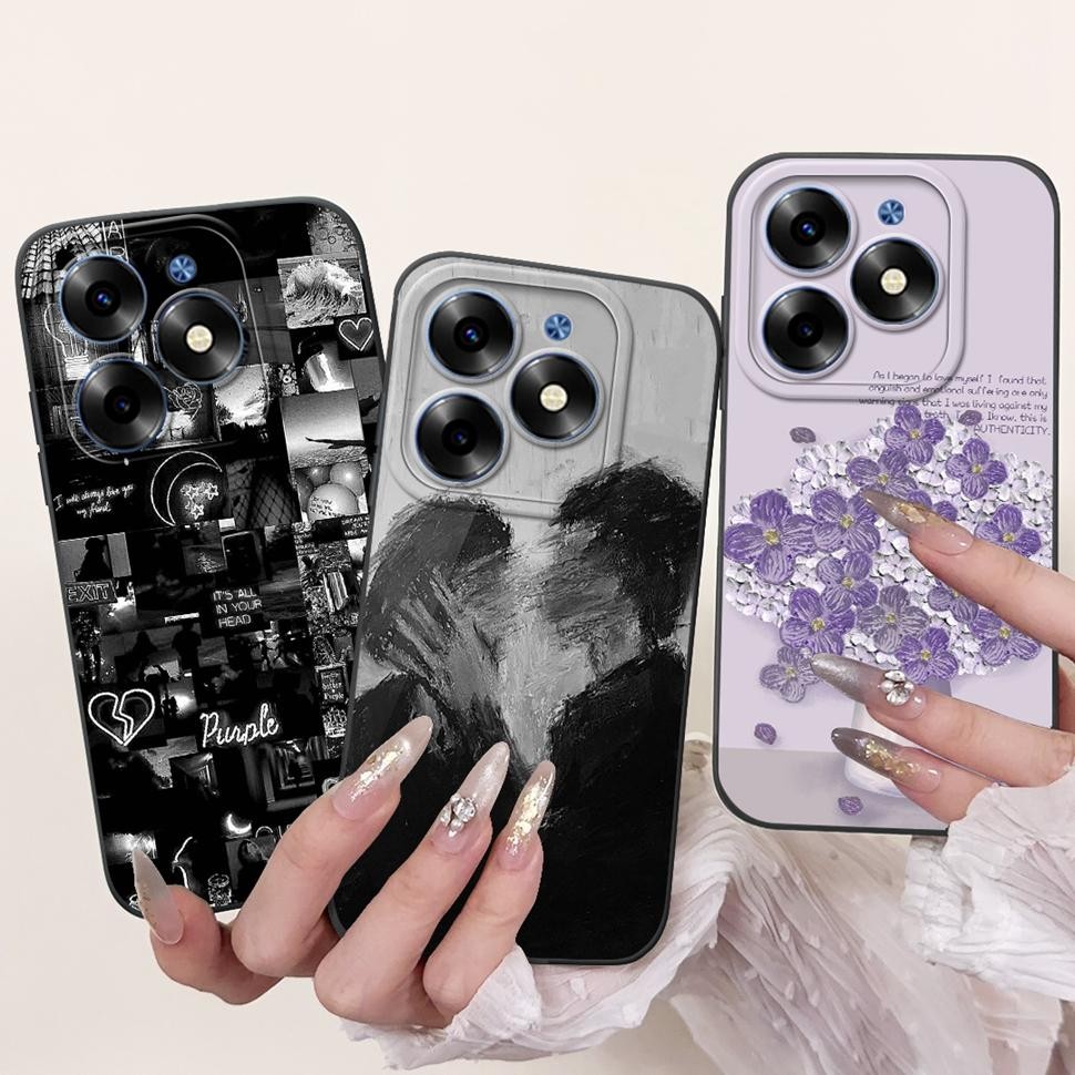 เคสซิลิโคนสําหรับ Tecno Spark Go 2024 กรณี BG6 ซิลิโคนนุ่ม TPU Fundas ฝาครอบโทรศัพท์สําหรับ Tecno Spark Go SparkGo 2024 กรณีกันกระแทก Coque