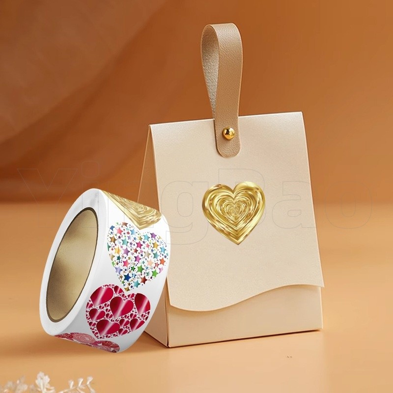 500ชิ้น/ม้วนรักสติกเกอร์วันวาเลนไทน์สติกเกอร์ซีลสีแดงเรืองแสงแววหัวใจของขวัญสติกเกอร์ตกแต่งเส้นผ่าศูนย์กลาง2.5ซม - รูปที่ 5