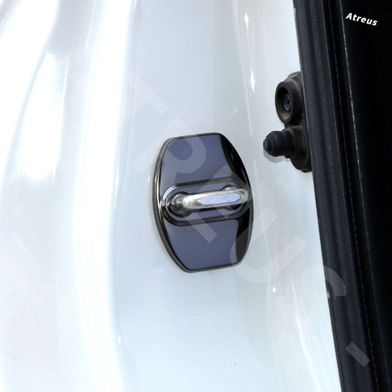 Toyota ที่ล็อคประตูรถ สเตนเลส ฝาครอบป้องกัน อุปกรณ์ล็อคประตูรถยนต์สแตนเลส สําหรับ Toyota Prius Fortuner Corolla Cross CHR Camry Wish Vios Veloz Estima Sienta Yaris Ativ Altis Hilux Revo bZ4X Hiace - รูปที่ 5