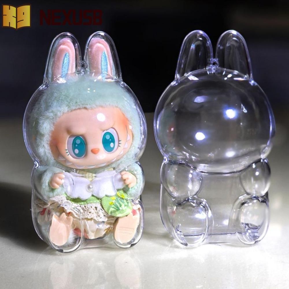 Nexusbeam Labubu เกราะป้องกัน, กันน้ํา Anti-lost นั่งลง Labubu กระเป๋าเก็บ, ทนทานกันฝุ่นที่ถอดออกได้แขวนกระเป๋าฝาครอบกันฝุ่นโปร่งใสทุกวัน