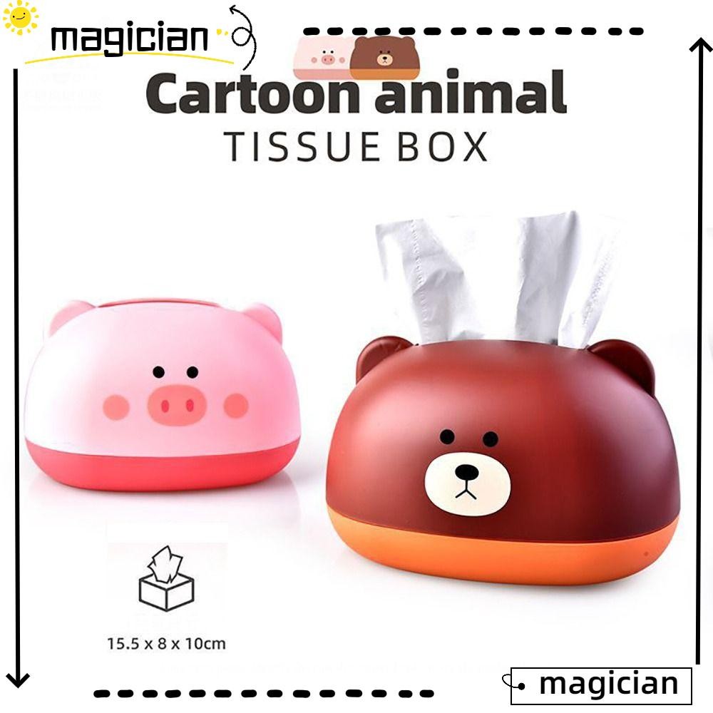แม็ก 1ชิ้น กล่องทิชชู่,ห้องนั่งเล่นห้องรับประทานอาหารหมูหมีผู้ถือผ้าเช็ดปาก, กล่องเก็บของในครัวเรือนแบบพกพาน่ารักการ์ตูนผ้าเช็ดทําความสะอาดเปียกตู้